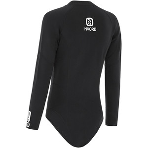 2025 Nyord Womens Tempus 2/2mm Long Sleeve Front Zip Hi Leg Shorty Wetsuit N04BA00016 - Black